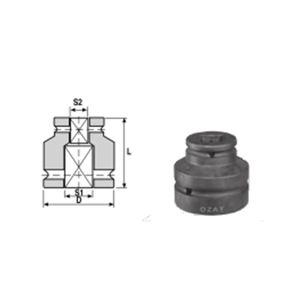 1 1/2 SQ Drive Two Side Female Adaptors
