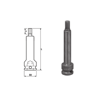 1 SQ Drive One Part Inhex Driver Long 150 mm