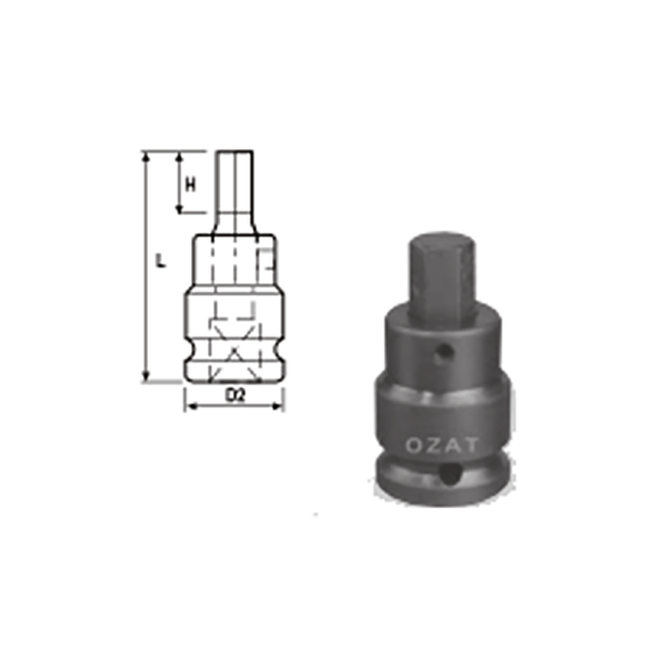 IMMAGINE 1 SQ DRIVE TWO PART INHEX DRIVER 1 Avvitatori per assemblaggio industriale The best quality of a screwing compass can be found in the ability to withstand the greatest number of impact blows generated by the tools, by the precision with which the coupling between the exit shaft of the screwdriver and the drive (square drive) of the compass and the quality of the material in which the compass is made. The OZAT compasses by Airtechnology are made with special processes that combine the traditional electroerosions in a special chemical bath. This process gives the bushes characteristics of resistance to wear and strength to use unique in the market.