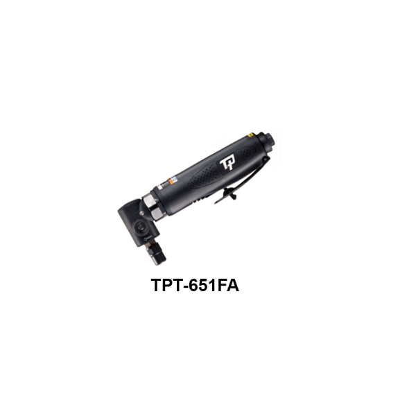 TPT 651FA 3 Avvitatori per assemblaggio industriale Le smerigliatrici pneumatiche serie TPT si differenziano tra loro per: conformazione (diritta, meglio definita come ASSIALE, ANGOLARE, angolare RIBASSATA), potenza d’esercizio  (0,2Hp per le microsmerigliatrici, 0,3Hp le minismerigliatrici, 0,5Hp, 1 HP, 1,5Hp), numero di giri (da 3500 a 60000 rpm) tipo di attacco porta utensile (pinza da 3 o da 6 mm o ghiera porta mola) La scelta della smerigliatrice corretta da utilizzare dipende dall’applicazione e dal tipo di utensile a finire necessario per la lavorazione: è infatti la pinza corretta, piuttosto che il disco con le caratteristiche più adatte, piuttosto che la mola più performante, a determinare la tipologia di smerigliatrice da utilizzare per una asportazione di materiale migliore e più efficace.  