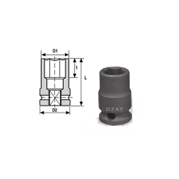1/2 Square Drive Thin Wall Impact Socket Regular Length