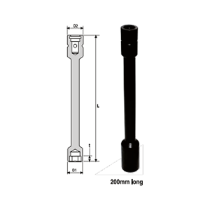 3/8 Square Drive Impact Socket LOV 200 mm