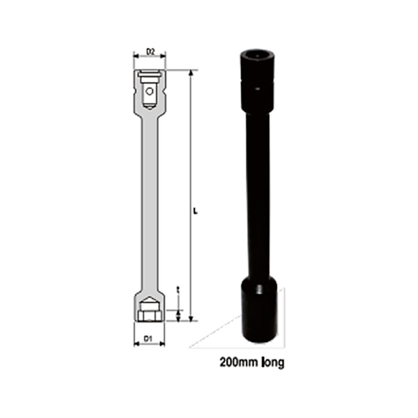 3/8 Square Drive Impact Socket LOV 200 mm