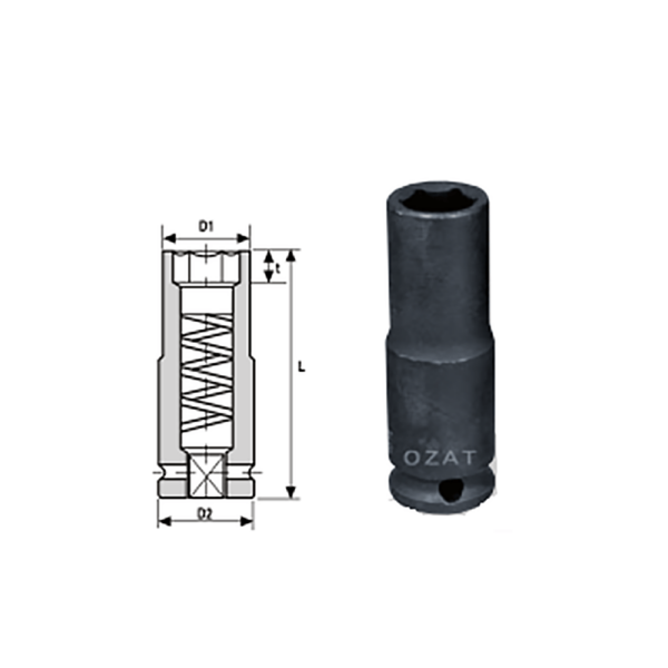 IMMAGINE 1 2 ORANGE MAGNETIC SOCKETS 6 POINT IMPACT LONG 1 Avvitatori per assemblaggio industriale La miglior qualità di una bussola per avvitatura è riscontrabile dalla capacità di sopportare il maggior numero di colpi ad impatto generati dagli  utensili, dalla precisione con cui avviene l’accoppiamento tra l’albero di uscita dell’avvitatore ed il drive ( attacco quadro) della bussola  e dalla qualità del materiale in cui la bussola viene realizzata. Le bussole OZAT di Airtechnology  sono inoltre realizzate con speciali lavorazioni che combinano le tradizionali elettroerosioni  in uno speciale bagno chimico .Tale procedimento conferisce alle bussole caratteristiche di resistenza all’usura e robustezza all’utilizzo  uniche nel mercato.