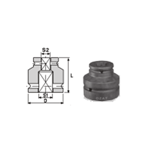 1/2 SQ Drive 2 Side Female Adaptors