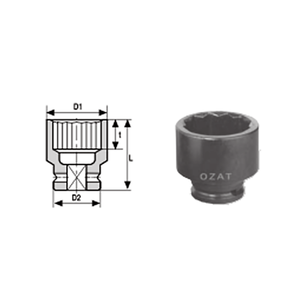 IMMAGINE 3 4 SQ DRIVE 12 POINT IMPACT SOCKETS REGULAR LENGTH 1 Avvitatori per assemblaggio industriale The best quality of a screwing compass can be found in the ability to withstand the greatest number of impact blows generated by the tools, by the precision with which the coupling between the exit shaft of the screwdriver and the drive (square drive) of the compass and the quality of the material in which the compass is made. The OZAT compasses by Airtechnology are made with special processes that combine the traditional electroerosions in a special chemical bath. This process gives the bushes characteristics of resistance to wear and strength to use unique in the market.