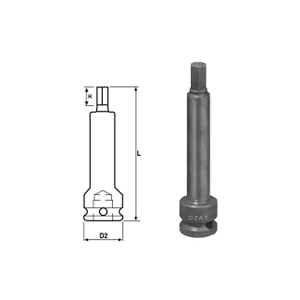 3/4 SQ Drive One Part Inhex Driver 100 MM