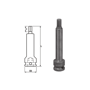 3/4 SQ Drive One Part Inhex Driver 150 MM