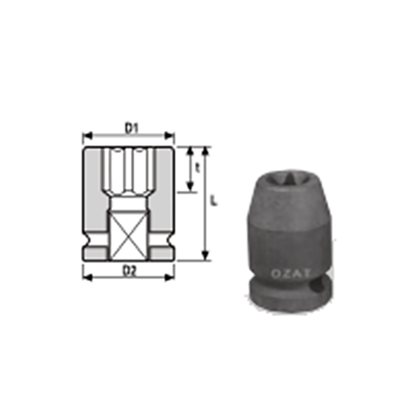 3/8 Impact Socket for Torx Fastner