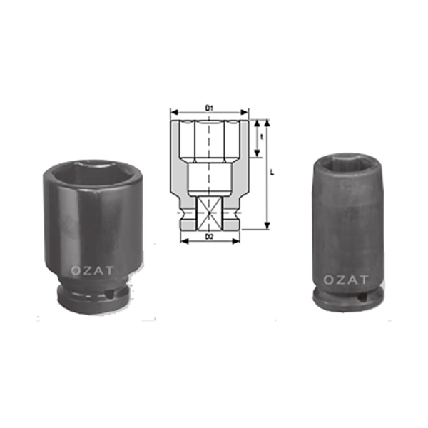 2 1/2 SQ Drive 6 Point Socket Long - Image 2