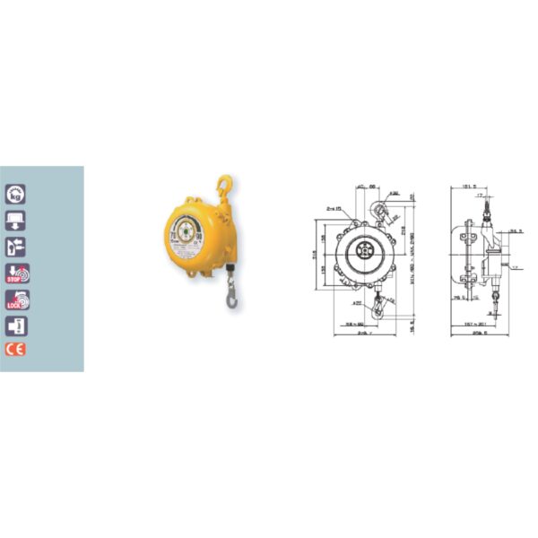 EWF 90 105 120 Avvitatori per assemblaggio industriale B Series Spring Balancers are designed to increase productivity in any situations where repetitive or prompt vertical movement of fixed load is required.
