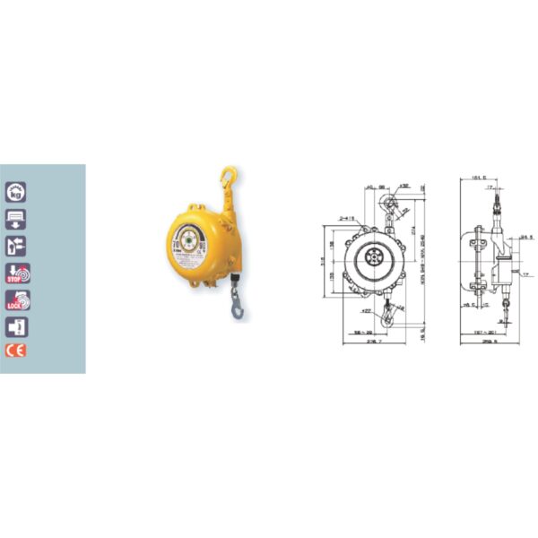 EWF 90A 105A 120A Avvitatori per assemblaggio industriale Bilanciatore a molla - Serie EWF I bilanciatori a molla della gamma Airtechnology / ENDO presentano diversi modelli ciascuno con specifiche peculiarità: SERIE EK – ERP  – Capacità di  bilanciamento e ritrazione leggera per carichi fino a 1,5 Kg per EK e fino a 2,0 Kg per ERP SERIE ATB-THB – Capacità di bilanciamento e ritrazione con alimentazione diretta avvitatori pneumatici di peso sino a 6,5 Kg SERIE EW - EWS – Capacità di bilanciamento e ritrazione per carichi sino a 7 Kg SERIE EWF - Capacità di bilanciamento e ritrazione per carichi sino a 120 Kg SERIE A – Capacità di bilanciamento e ritrazione da 70 fino a 120 Kg con sistema di riavvolgimento e ritrazione frizionato per un riavvolgimento rallentato e gancio di appensione prolungato SERIE B – Capacità di bilanciamento e ritrazione sino a 7 Kg con sistema di riavvolgimento e ritrazione frizionato per  un riavvolgimento rallentato SERIE C Green Generation - Bilanciatori in acciaio zincato non verniciato capacità di sollevamento e ritrazione siano a 120 Kg SERIE X Green Generation - Bilanciatori in acciaio INOX capacità di sollevamento e ritrazione siano a 120 Kg - PER IL SETTORE ALIMENTARE SERIE ELF - Capacità di bilanciamento e ritrazione sino a 70 Kg ma con corsa di avvolgimento lunga SERIE EWA - Capacità di bilanciamento e ritrazione sino a 70 Kg ma con sistema di sicurezza anti riavvolgimento improvviso del cavo (snap-back) in caso di perdita del carico o di rottura del cavo di apprensione carico SERIE ETP - Capacità di bilanciamento e ritrazione per carichi da 120 Kg sino a 200 Kg   Nuovo video ONLINE https://youtu.be/rF13tvpPXt4  